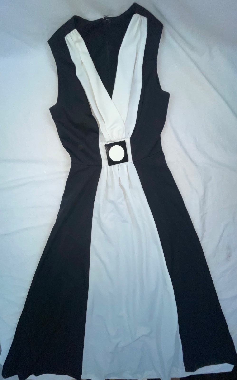 VTG 60S 70S WOMENS S QUEEN OF CLUBS SPADES DISCO MOD RETRO LONG POLYESTER DRESS