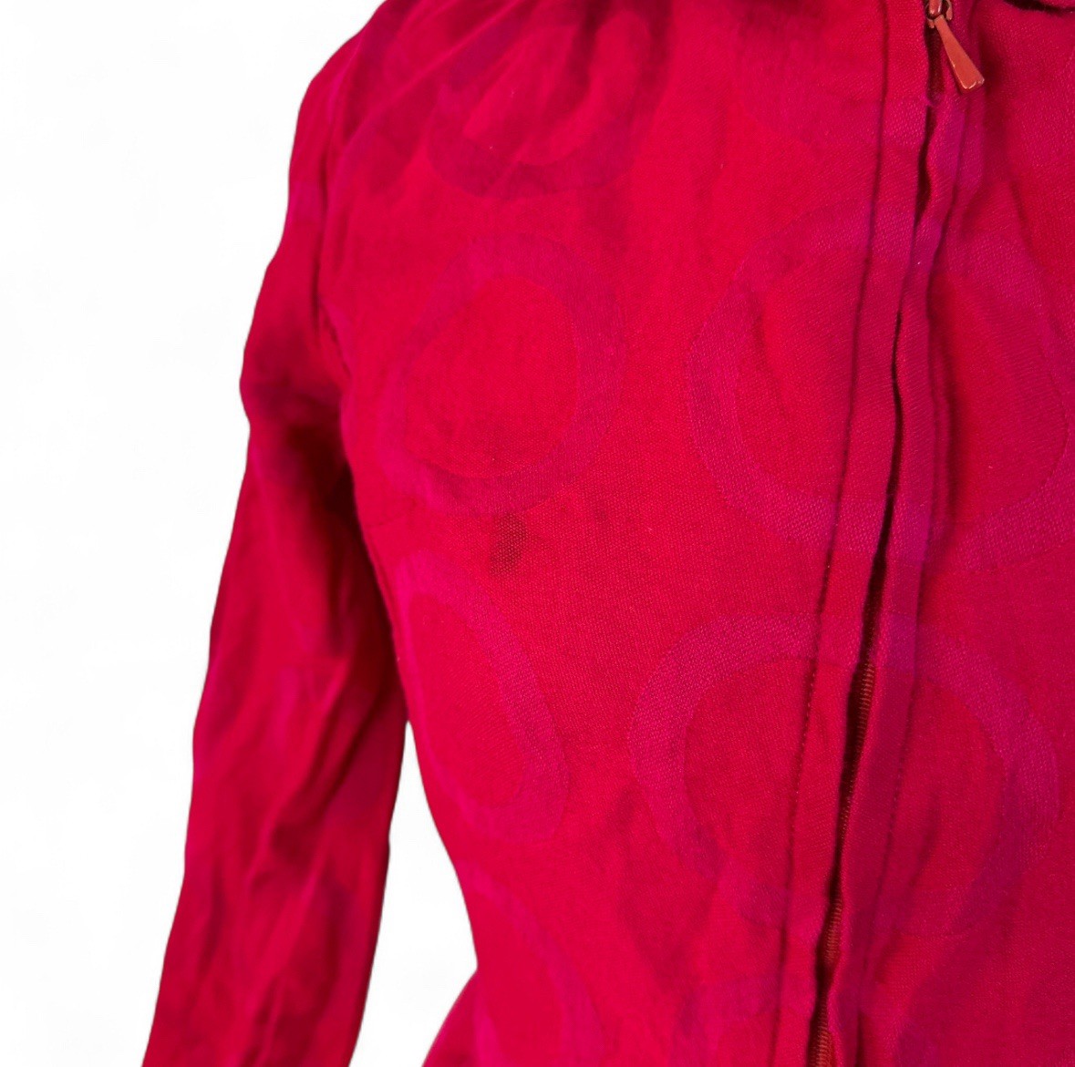 Vuokko Women’s Vintage Jumpsuit Size 36 S/Xs Circle Red Pink Dot Long Sleeve