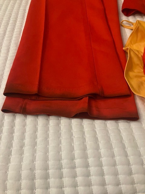 Vintage 1970s Red Yellow Burger King Uniform Dress, Pants, Apron!