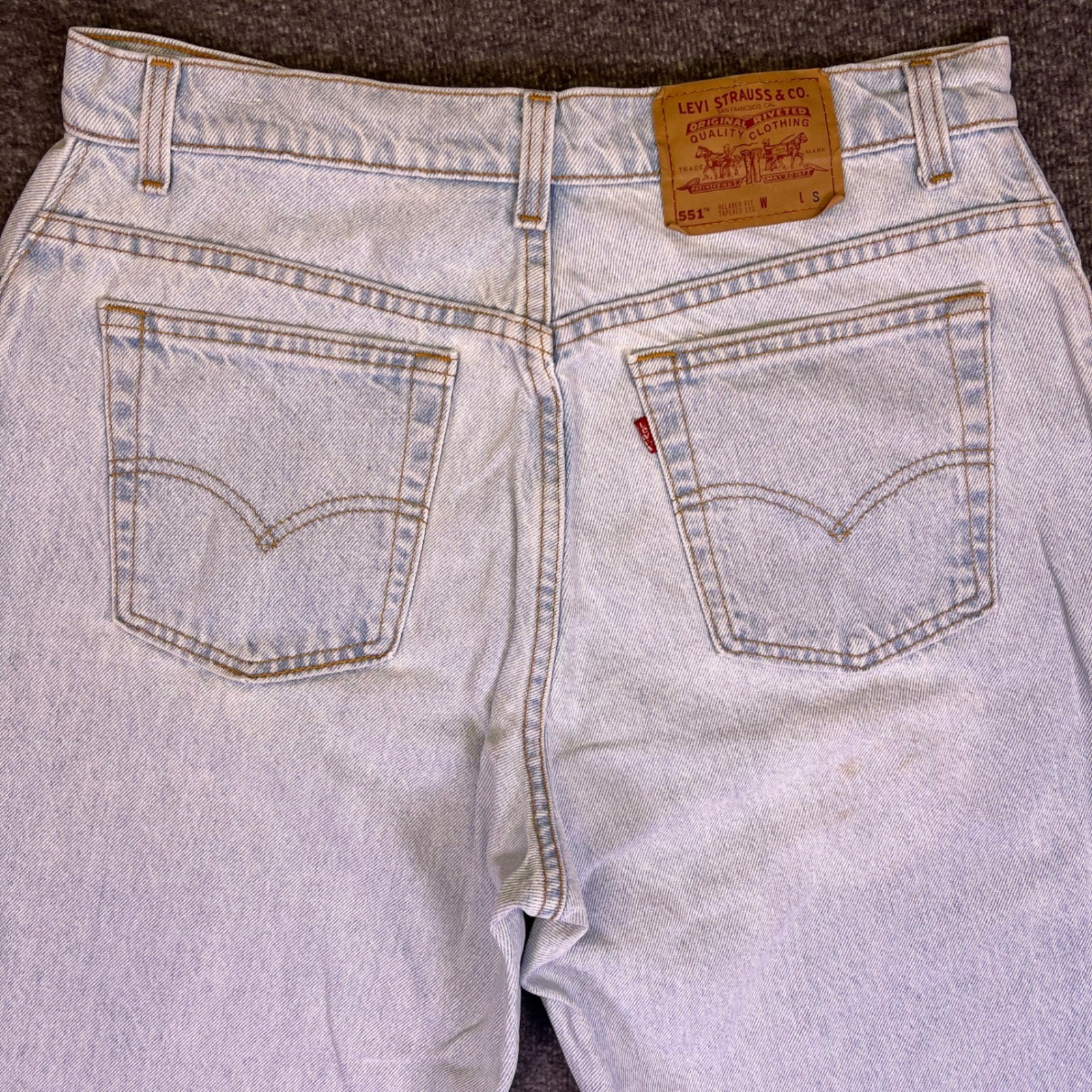 VTG 90s Levis 551 Jeans Womens 16S Light Wash High Rise Tapered Relaxed USA Y2K