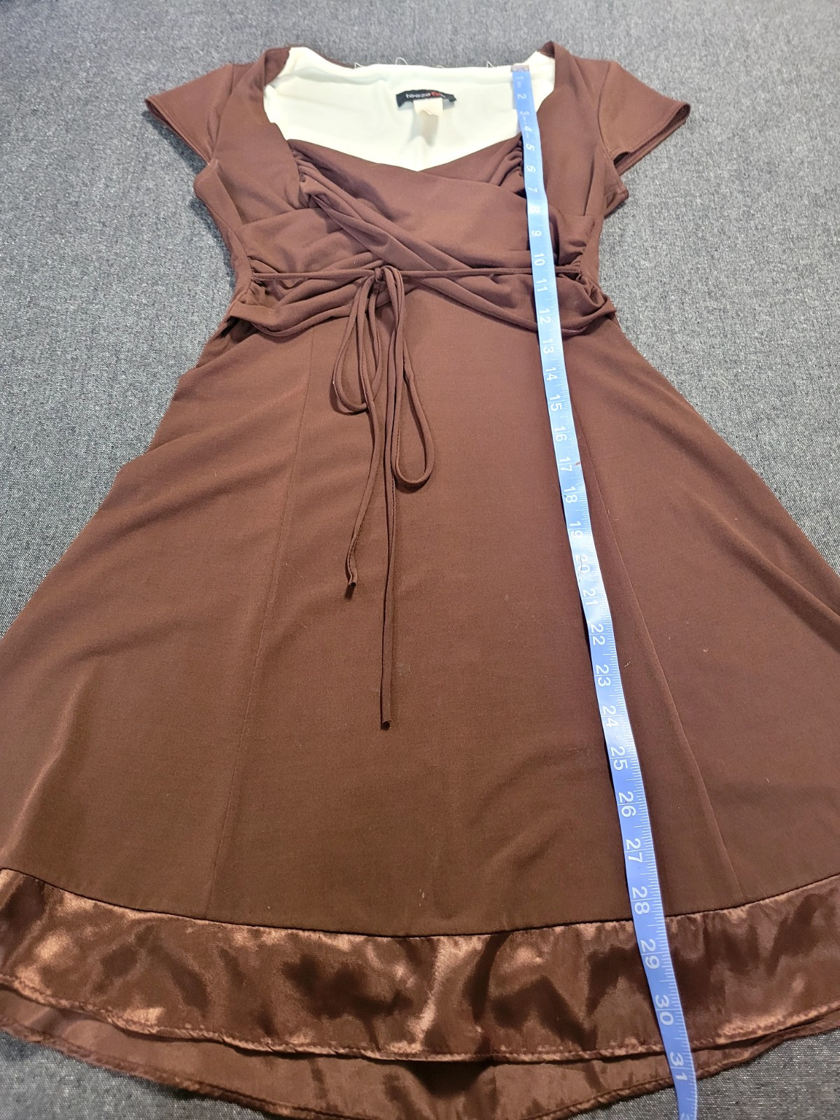 Vintage 90s Y2K Chocolate Brown Fit And Flare Skater Dress Mini USA Size XS/S