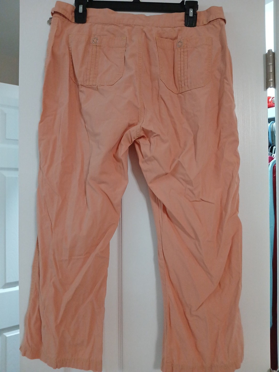 Zena Jeans Women’s Vintage Size 12 100% Cotton Peach Colored Cropped Pants With