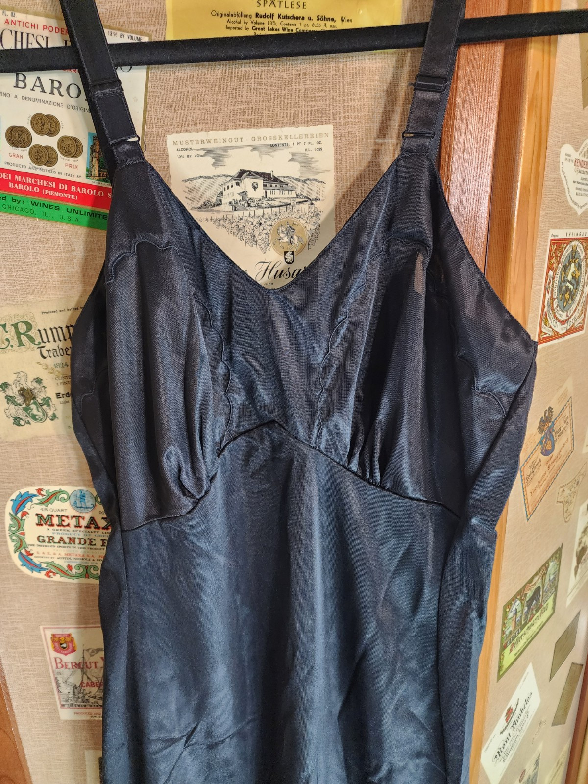 Movie Star Black Full Slip 100% Nylon Tricot Size 34 Average Made in USA Vintage