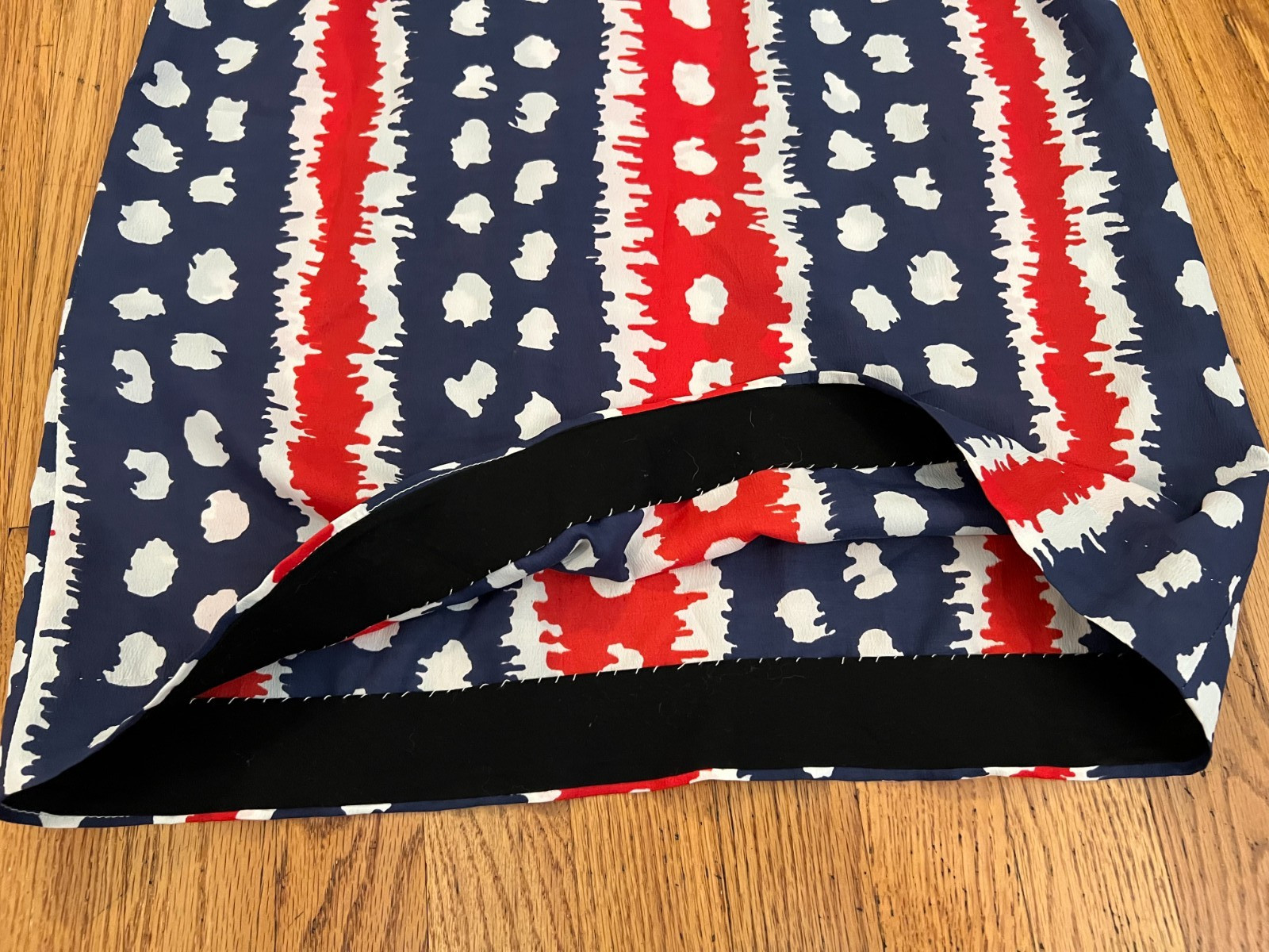 VTG 50s-60s Fritzi San Francisco Midi Dress Large Belted Wrap Tie Red/White/Blue