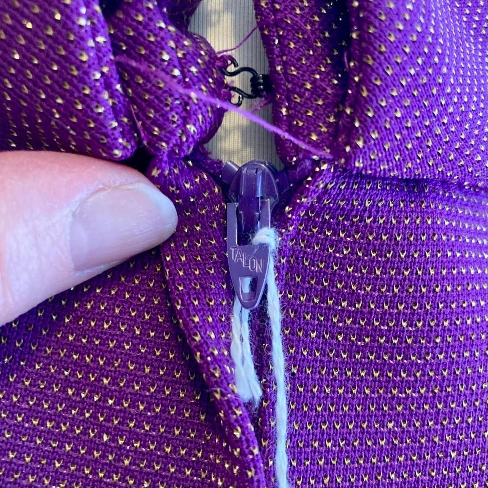 1970s Women’s Purple and Gold Dress