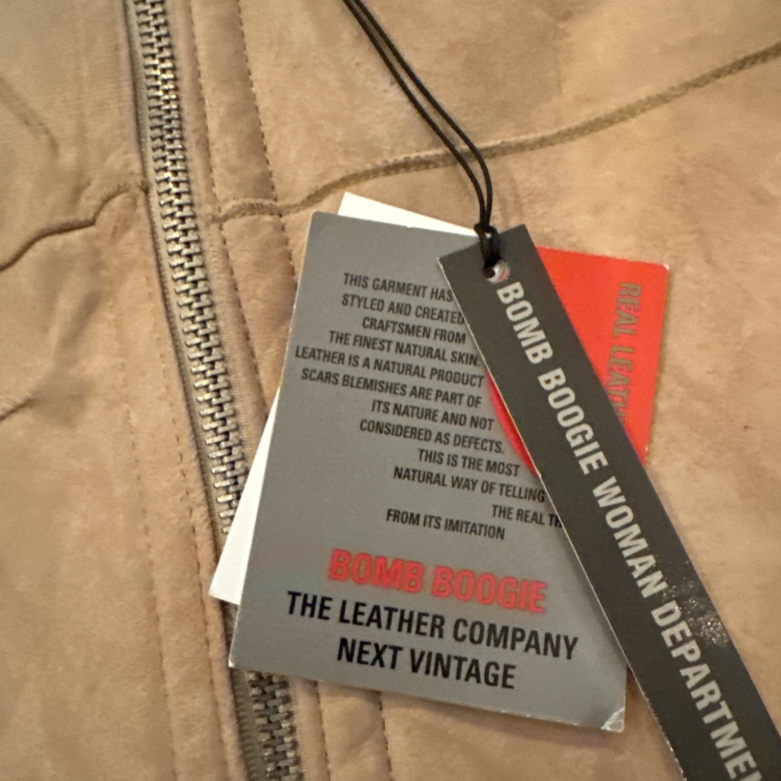NWT Suede Leather Shearling Jacket Women Size XS Possibly Reversible