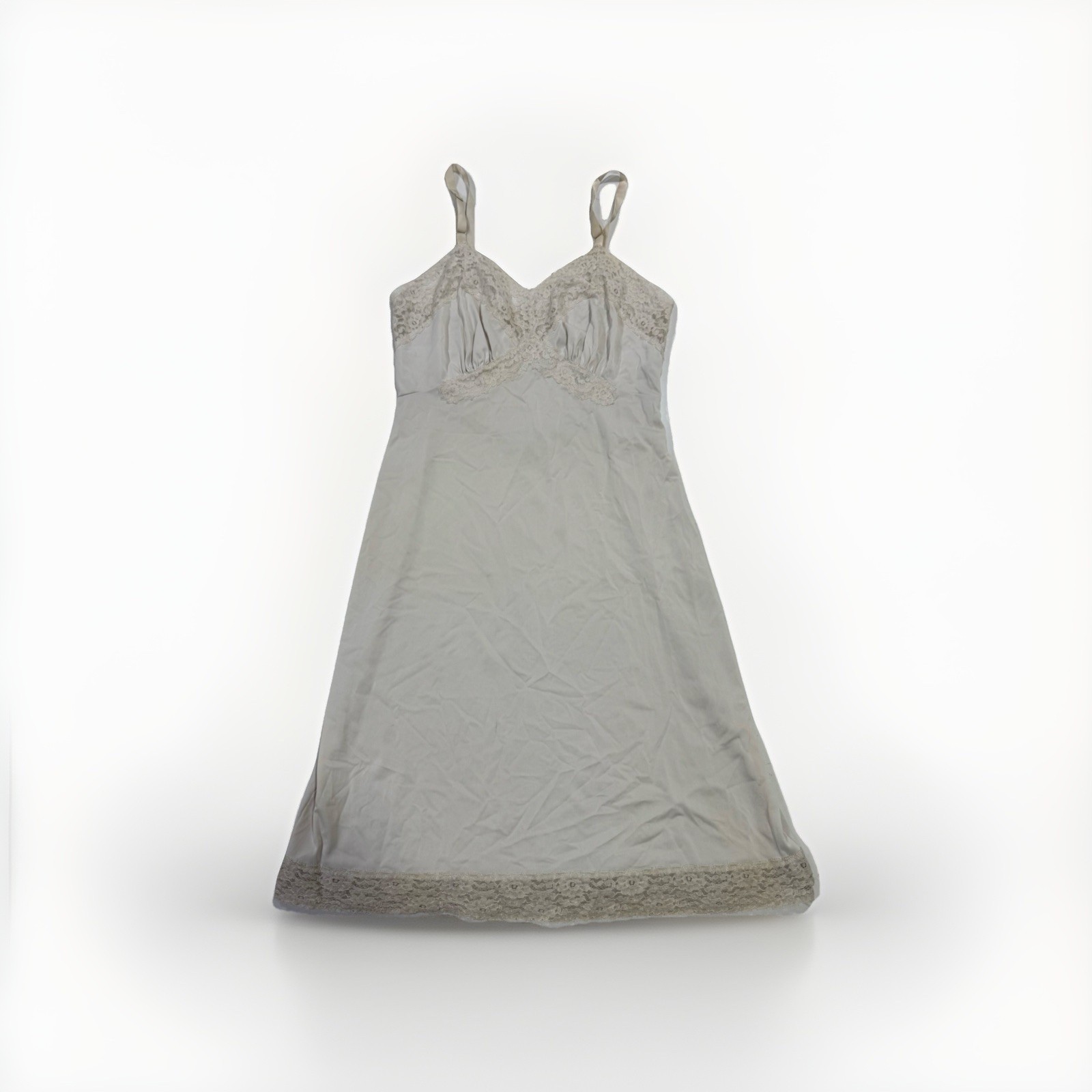 Vintage Shadowline White Lace Slip Dress 32 Short Coquette Adjustable Size XS/S