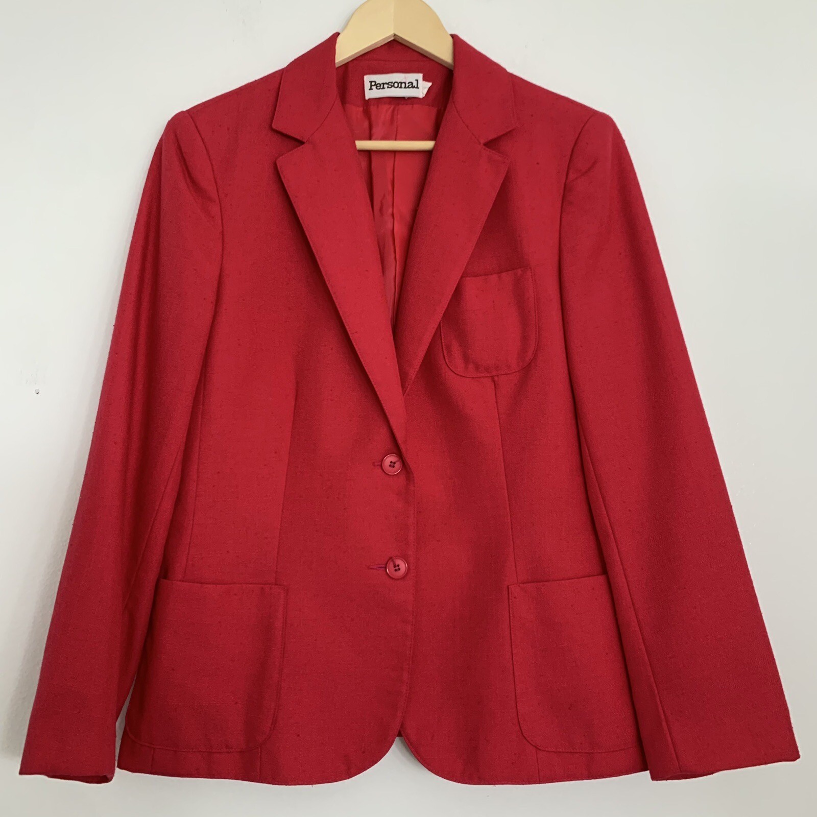 Vintage 70s Personal Womens Small Pink Blazer Silk Rayon Blend Jacket