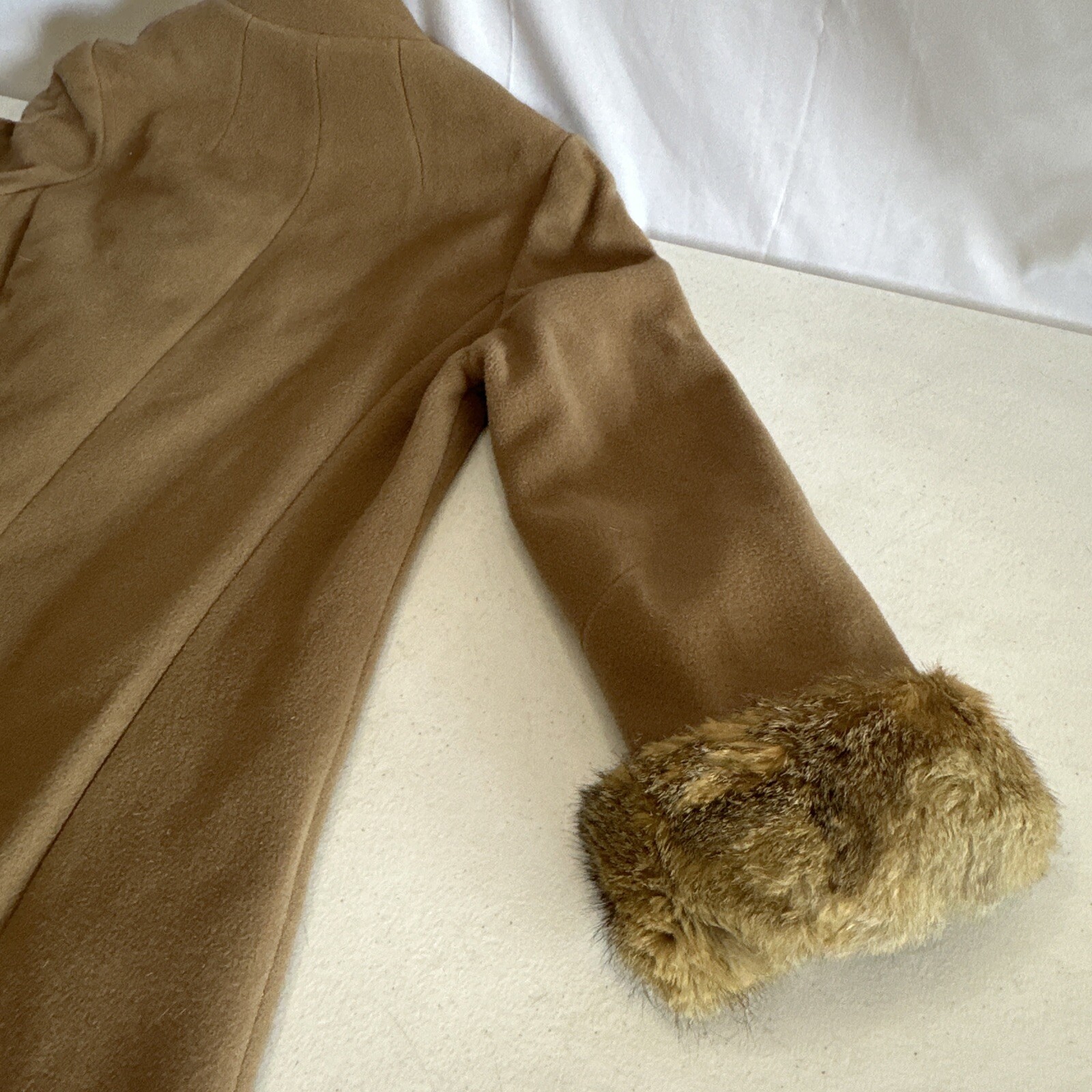 Vintage Lawson Original Camel Hair Fur Lined Coat Small SEE DESCRPT Free Ship