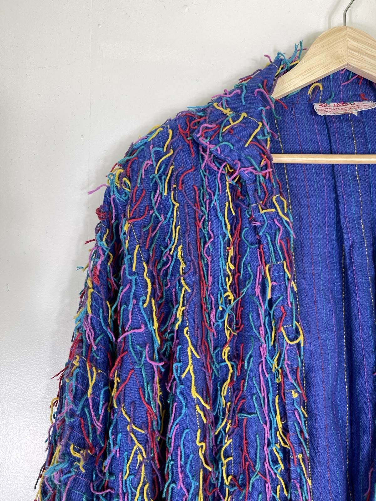 Vintage Big Jaguar Guatemala Rainbow Fringe Jacket One Size Maximalist Eclectic
