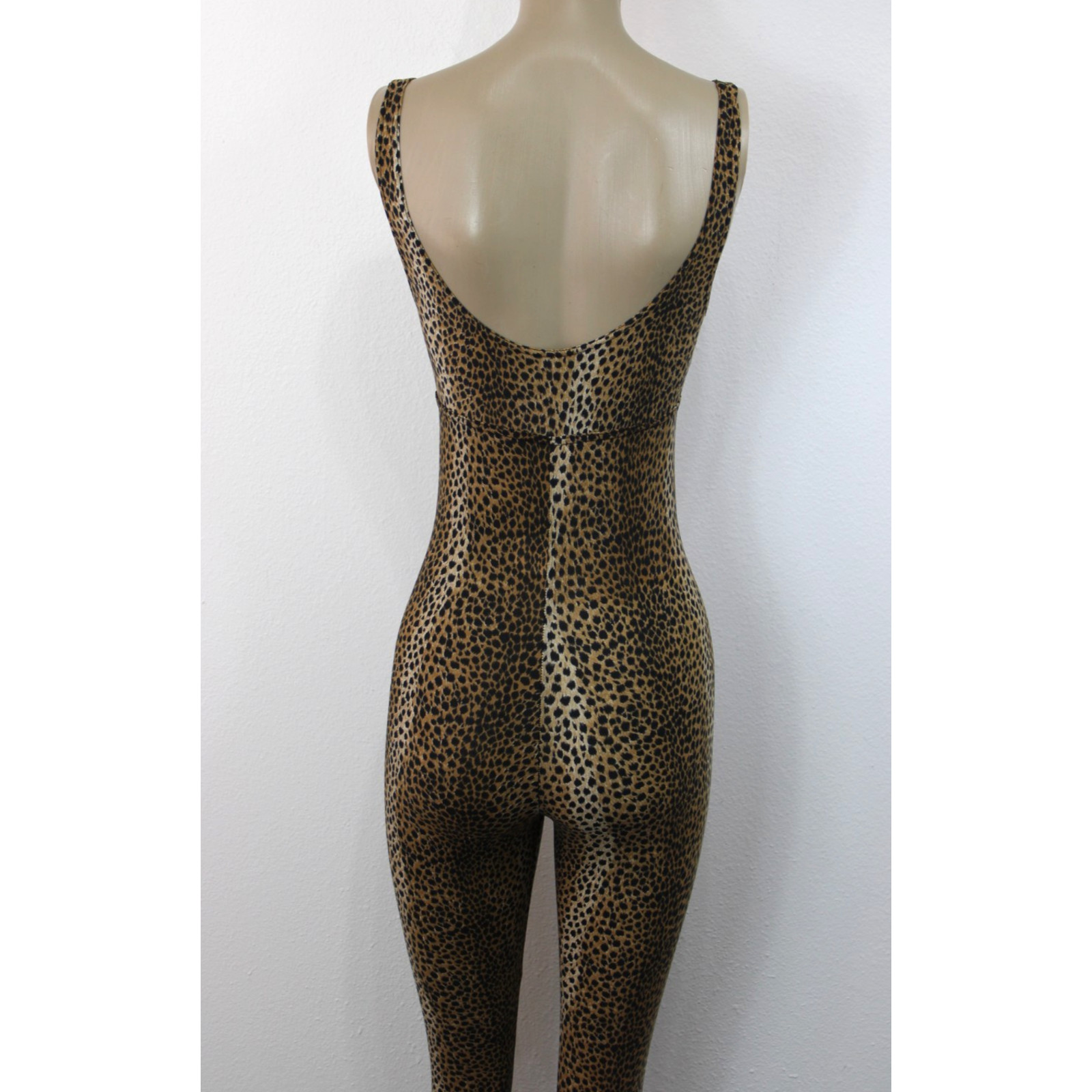 VTG 80s 90s Yvan & Marzia Paris France Leopard Cheetah Bodysuit Aerobics RARE
