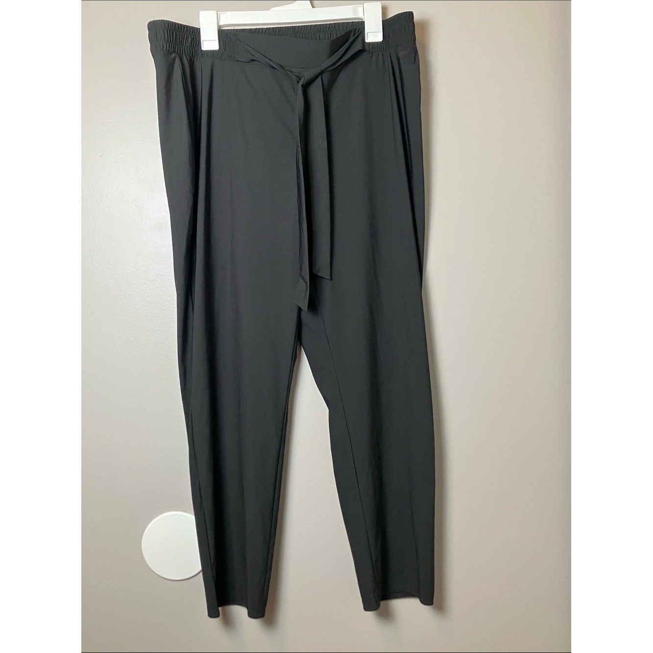 Retrology Nylon Black Pull On Pants Tie Waist Size XL