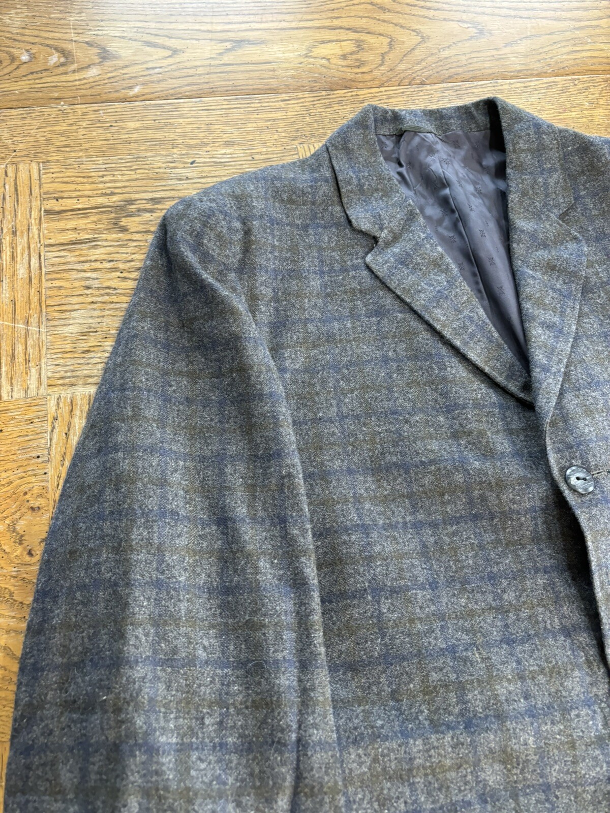 Sears Fraternity Prep Vintage Blazer Sport Coat Gray Plaid 40