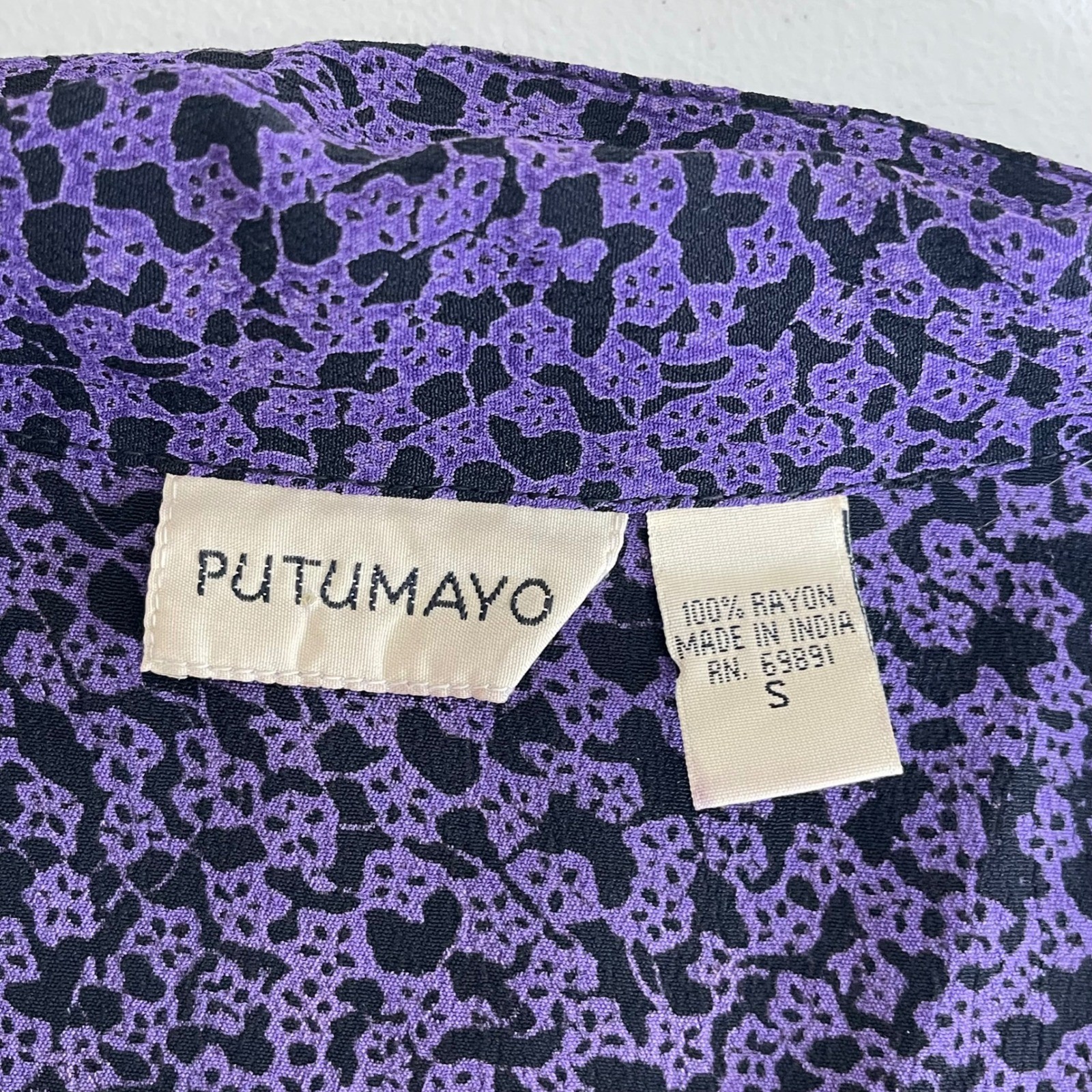 Vintage Putumayo Floral Maxi Dress Women S Purple 90s Collared Grunge Whimsigoth