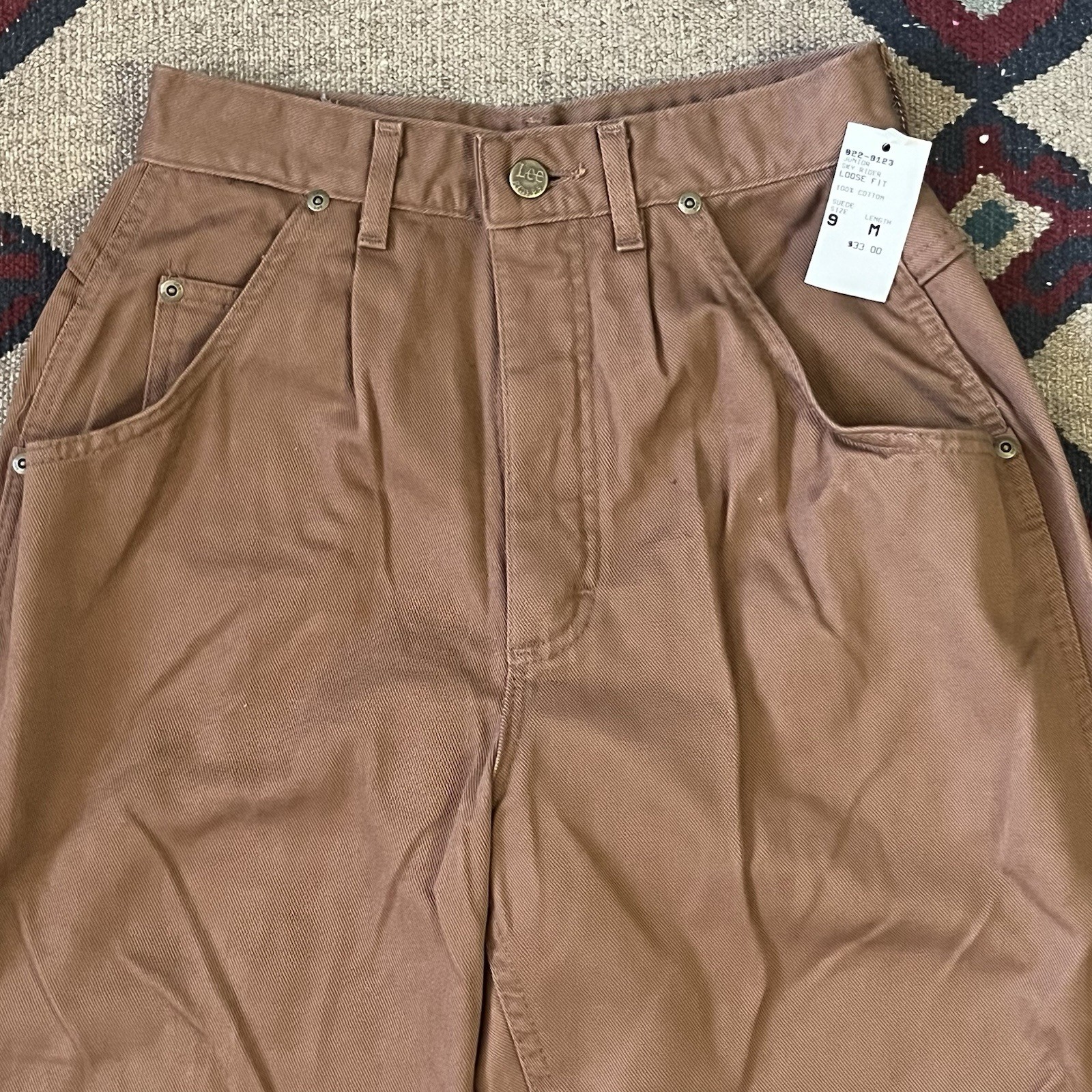 Vintage 90s Lee Sky Riders Jeans Women’s 9 M Brown Loose Fit USA Made New NOS