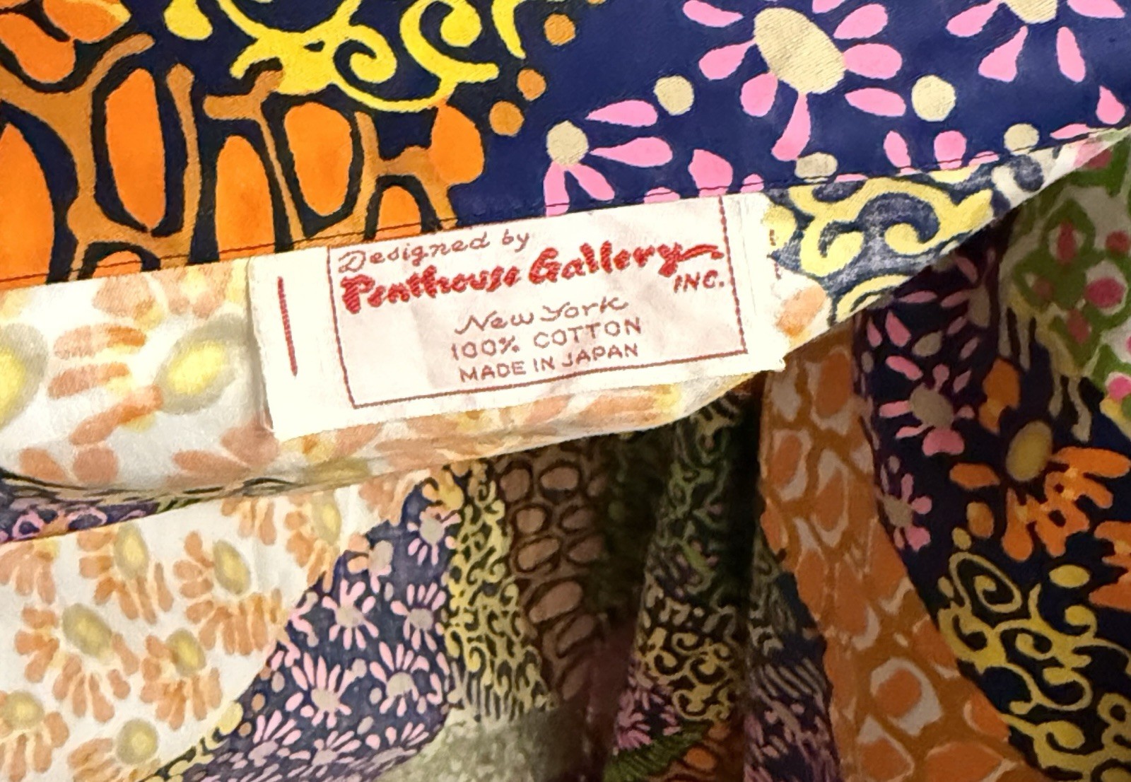 Vintage 60s The Penthouse Gallery Japan Flower Power Boho Hippie Wrap Skirt S M