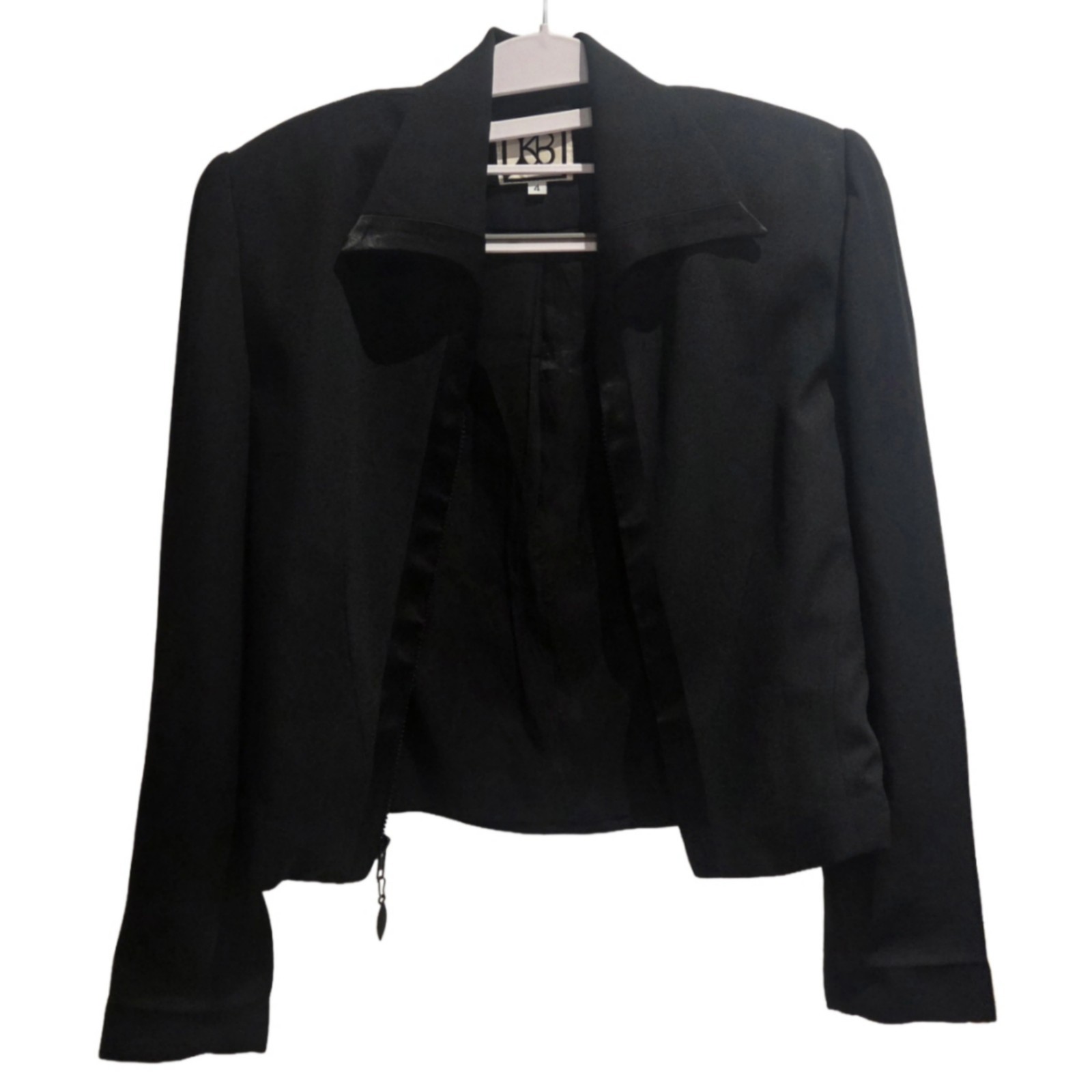 Vintage Katherine Bishop Black Zip-Up Blazer