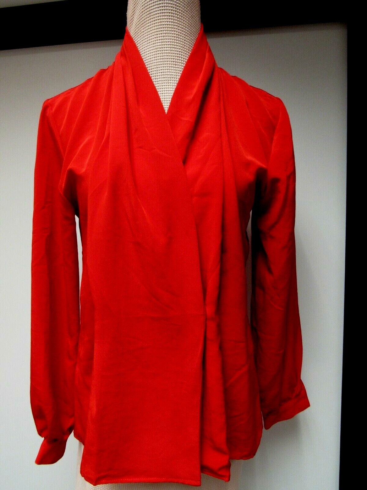 VTG SONYA RATAY for San Andre Blouse Top Career Double Breasted Red 8 M GVC