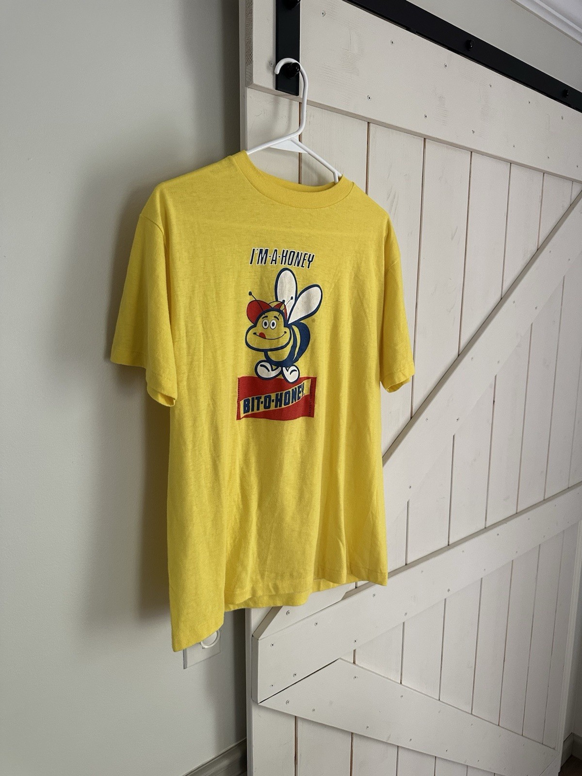 Yellow vintage 70s 80s Bit O Honey Candy cotton t-shirt