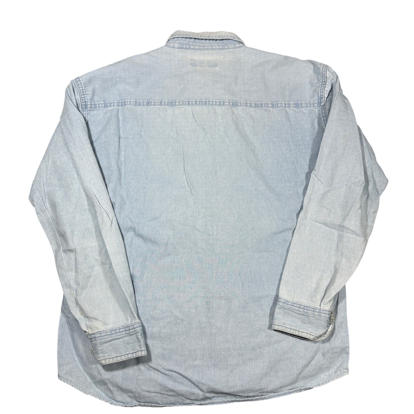 Vintage Cottage Core Denim Shirt Peregrine Bay XL Blue Embroidered Floral