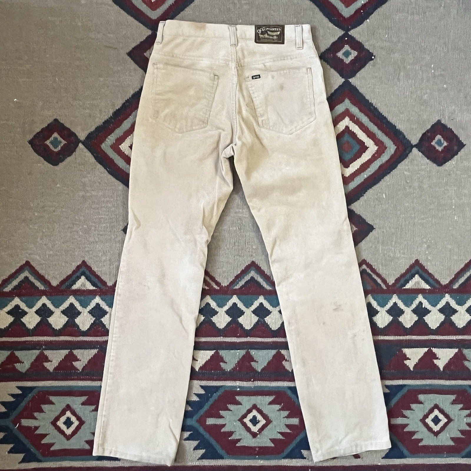 Vintage 80s Gap Pioneer Corduroy Pants Womens 28×30 Beige Distressed Cords