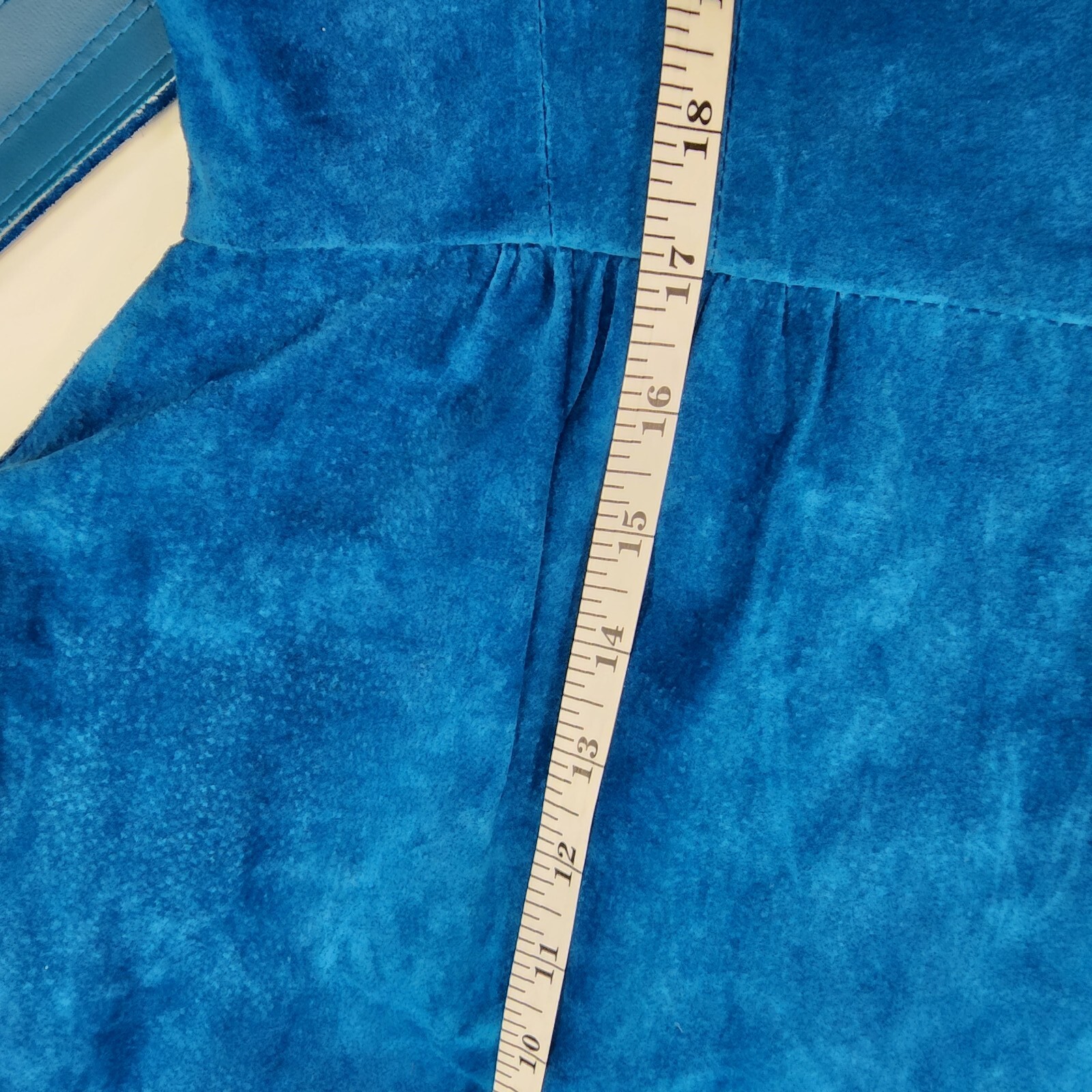 Vintage Pia Rucci Dress Womens 8 Turquoise Suede Leather Deadstock w/tags