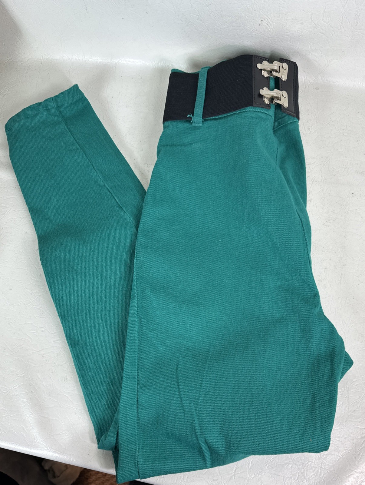 Vintage A. Smile Gelati Green High Waisted Elastic Waist Pants SJ05118 Womens 13
