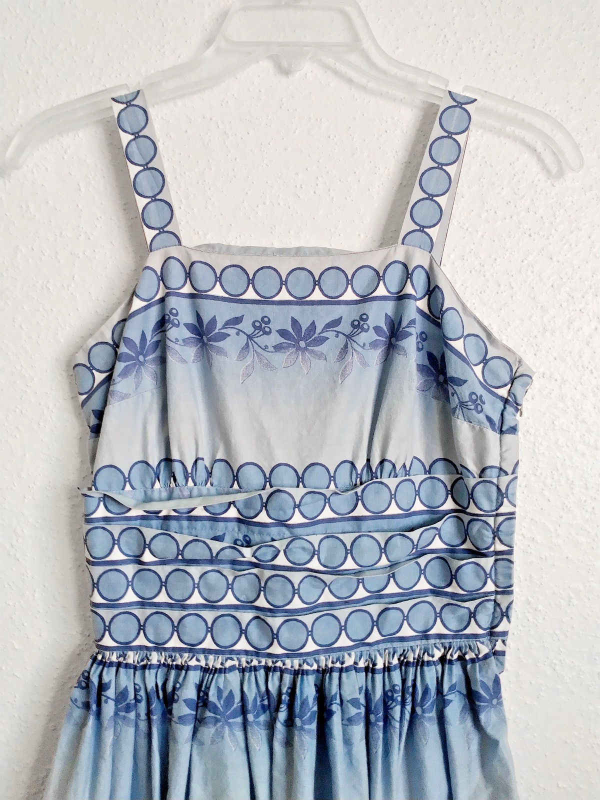 Vintage 1950s Vicky Vaughn Sundress and Shirt Set Blue Mid Century Full Skirt