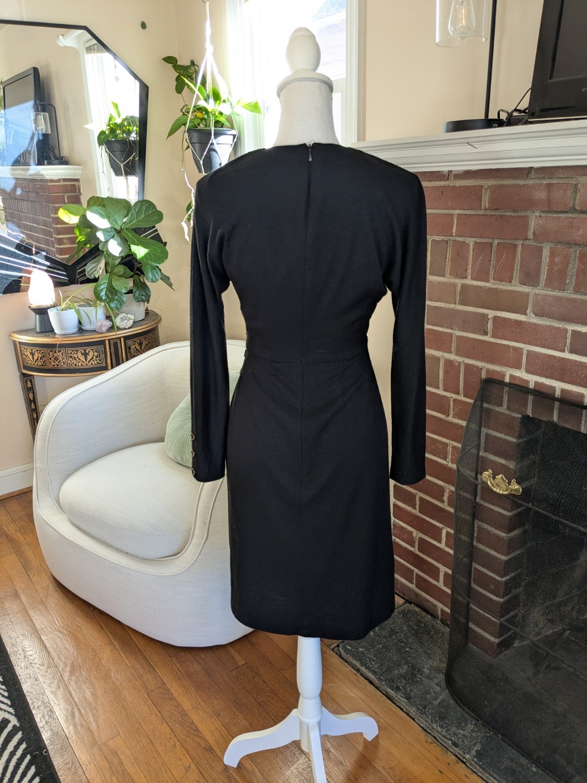 1970s Wool Wrap Style Dress With Button Details