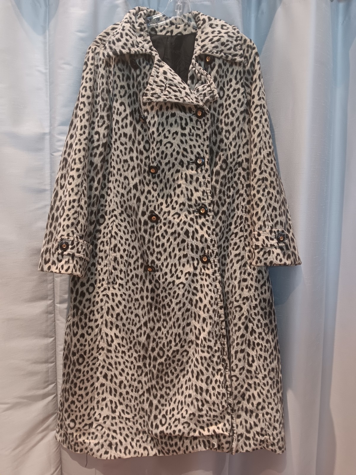 Vintage Count Romi Velveteen Leopard Print Long Coat Medium/Large USA
