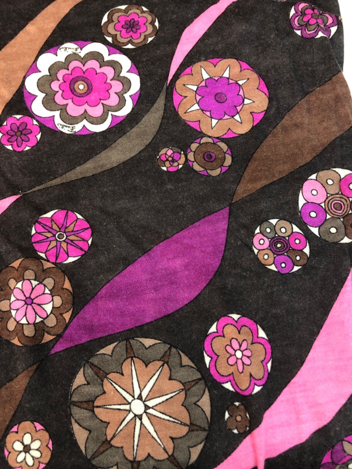 Emilio Pucci 1960s Lord & Taylor Geometric Print Cashmere & Silk Dress – Size 6P