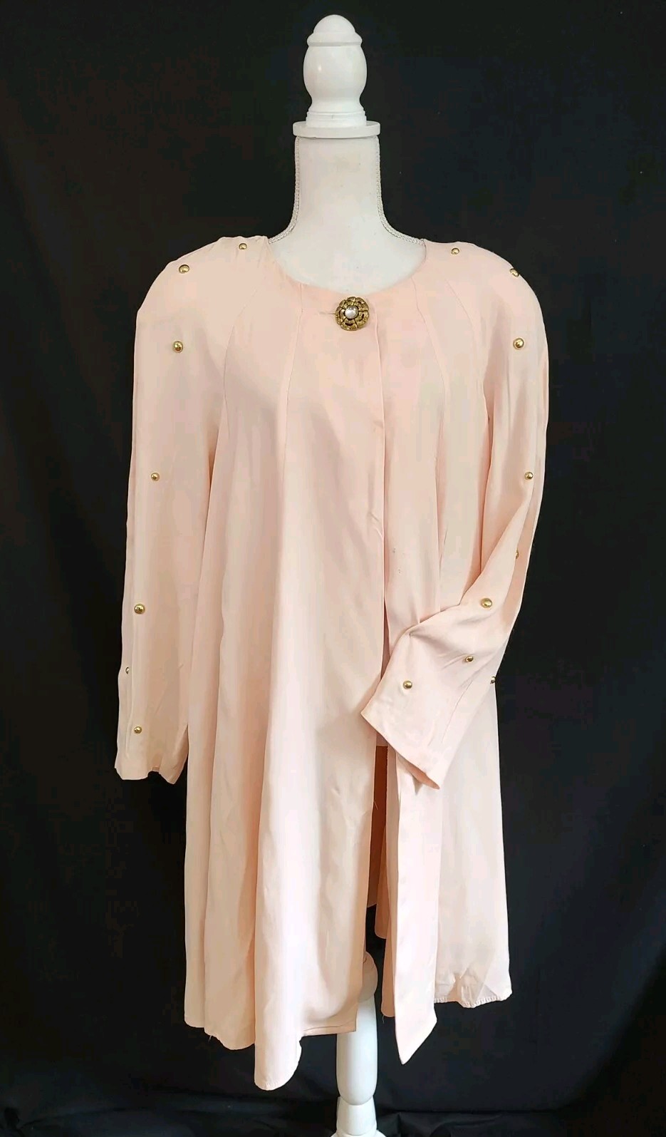 80’s Vintage Jacket New Wave Tomorrow Brand Pink Swing Topper Gold Studs Sz L