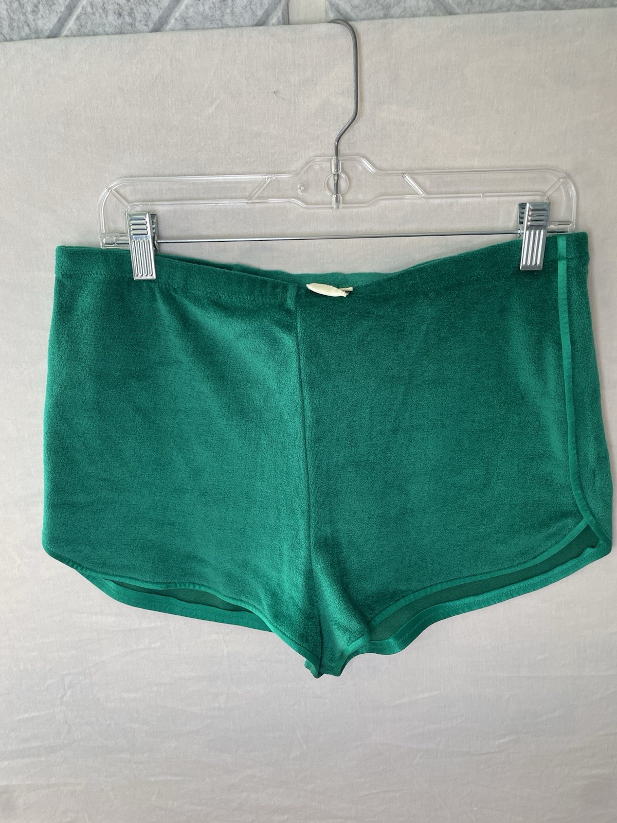 VTG 70s DeWeese Design Terry Cloth Dolphin Shorts Green Retro Athletic L