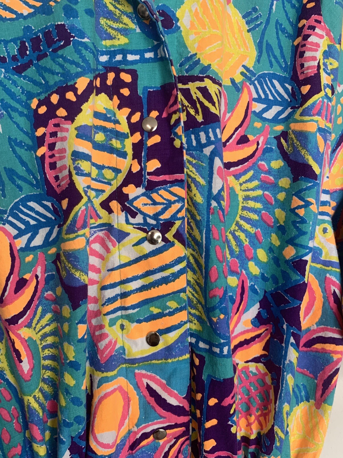 Vintage 80’s Bendigo Colorful Vibrant Funky Hooded Belted Peplum Top Medium