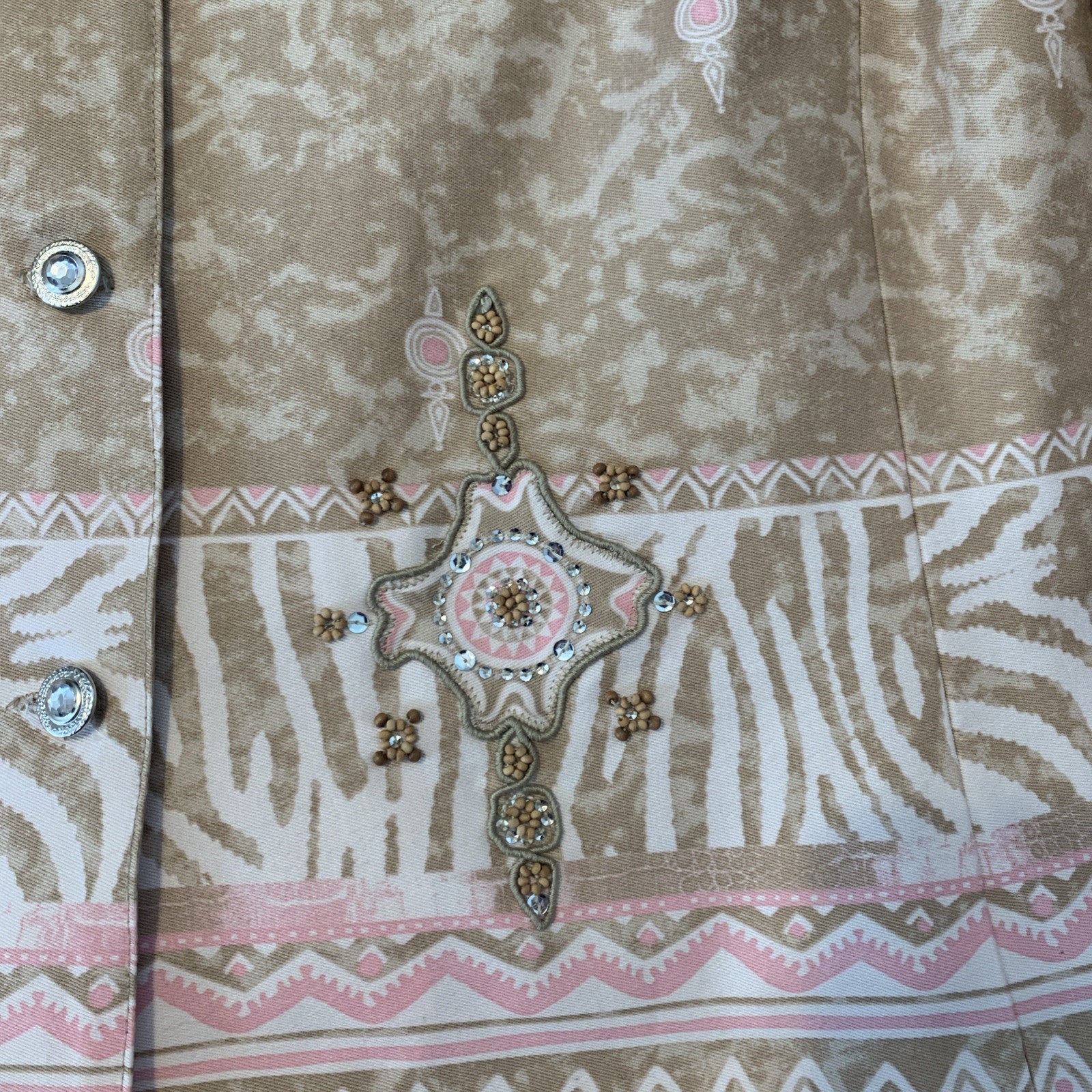 90s City Girl Nancy Bolen Skirt Suit Pink Cottage Pattern Mixing Animal Print XL