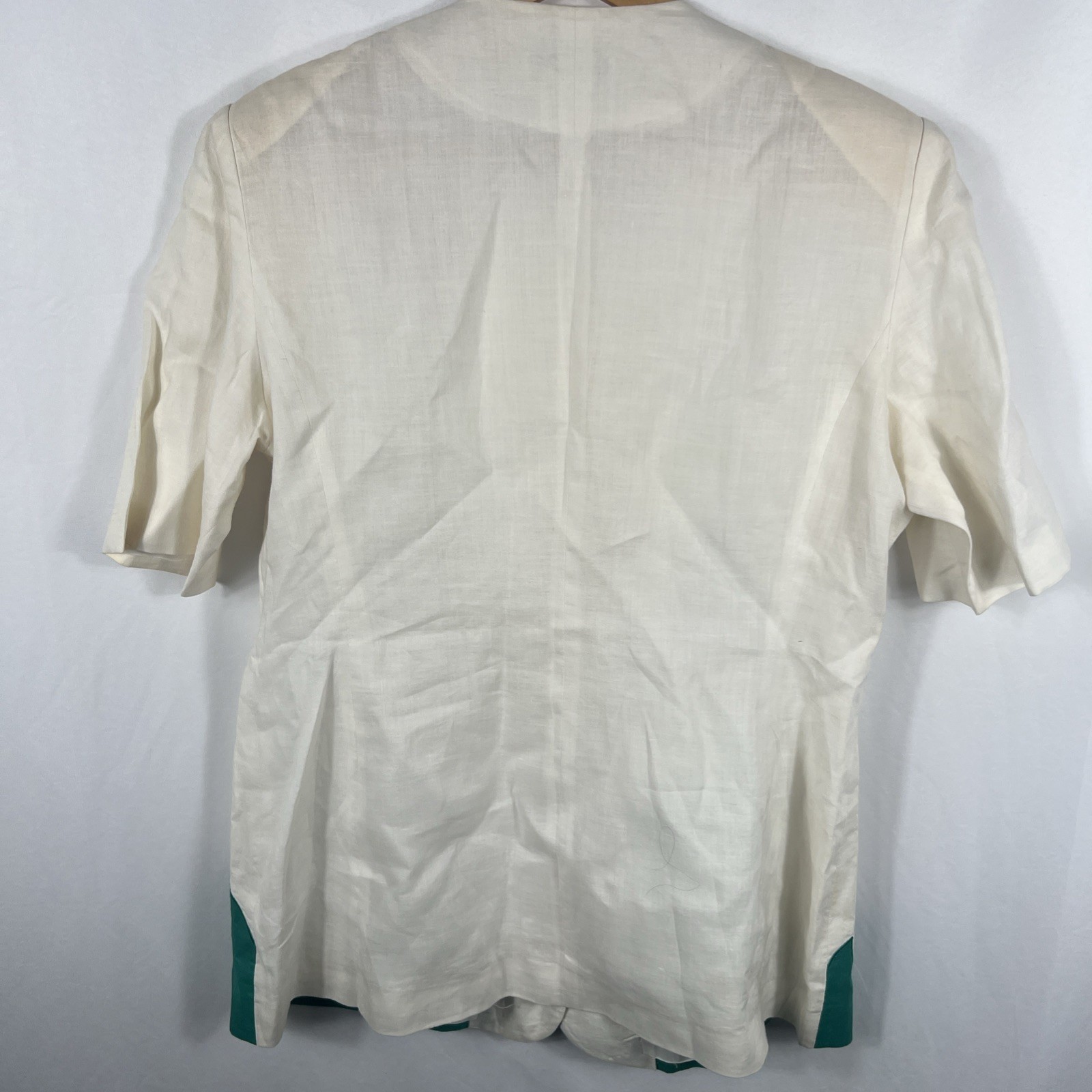 VTG 90’s Anne French Women’s Button Up Shirt Size 16 Short Sleeve 100% Ramie