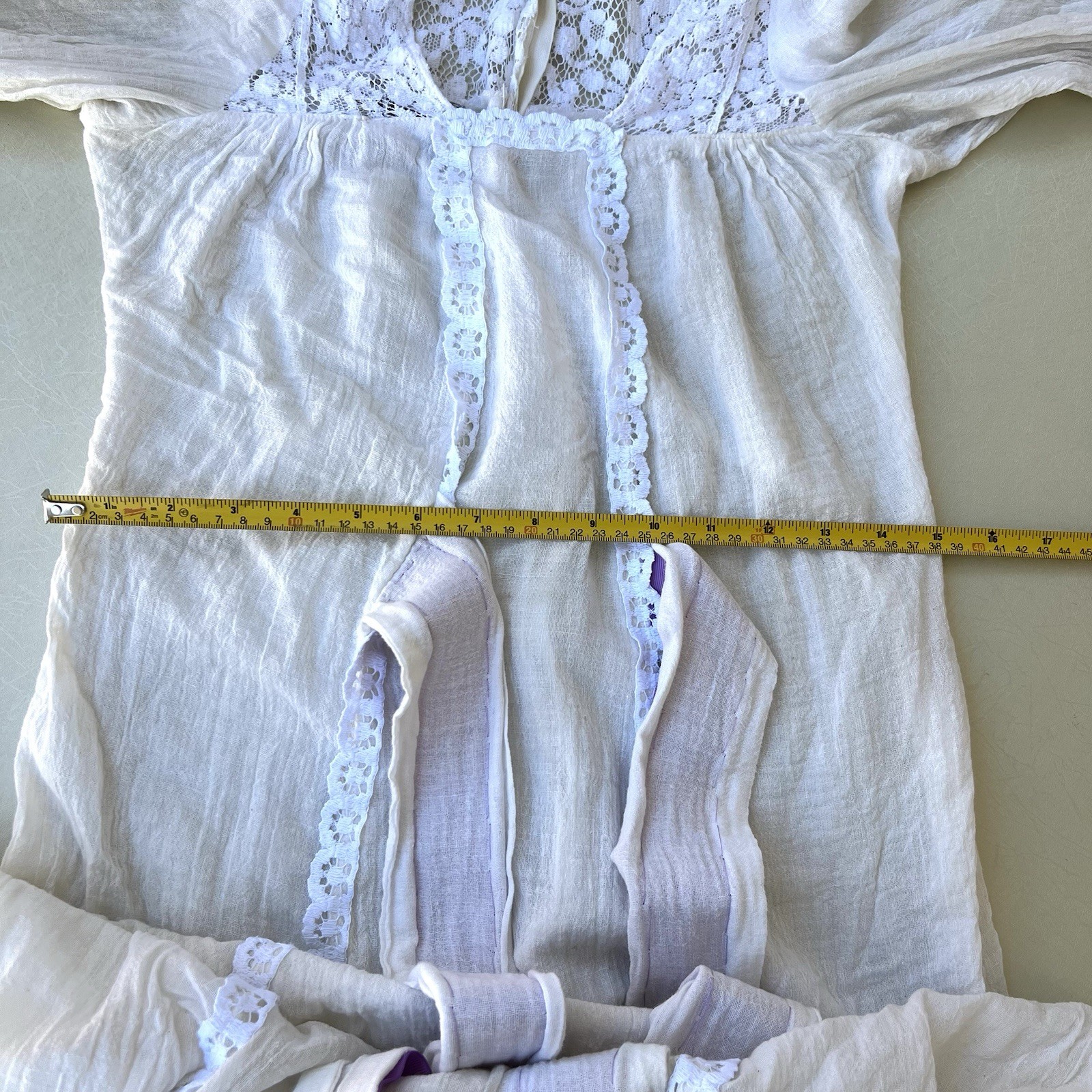 Foxy Lady San Francisco Vintage70s White Lace Prairie Dress, Junior Size 7