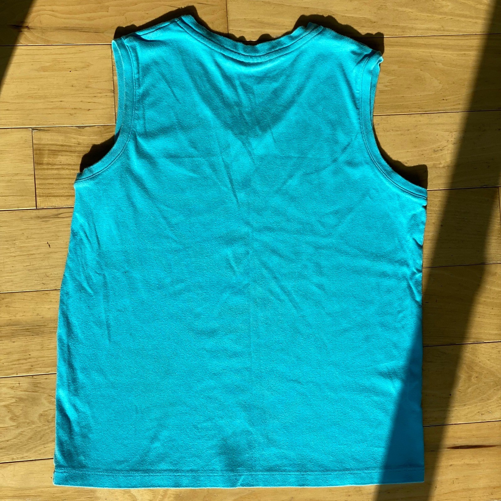 Vintage 90s Sonoma Turquoise Cotton Vneck Tank Top Athleisure Loungewear – S