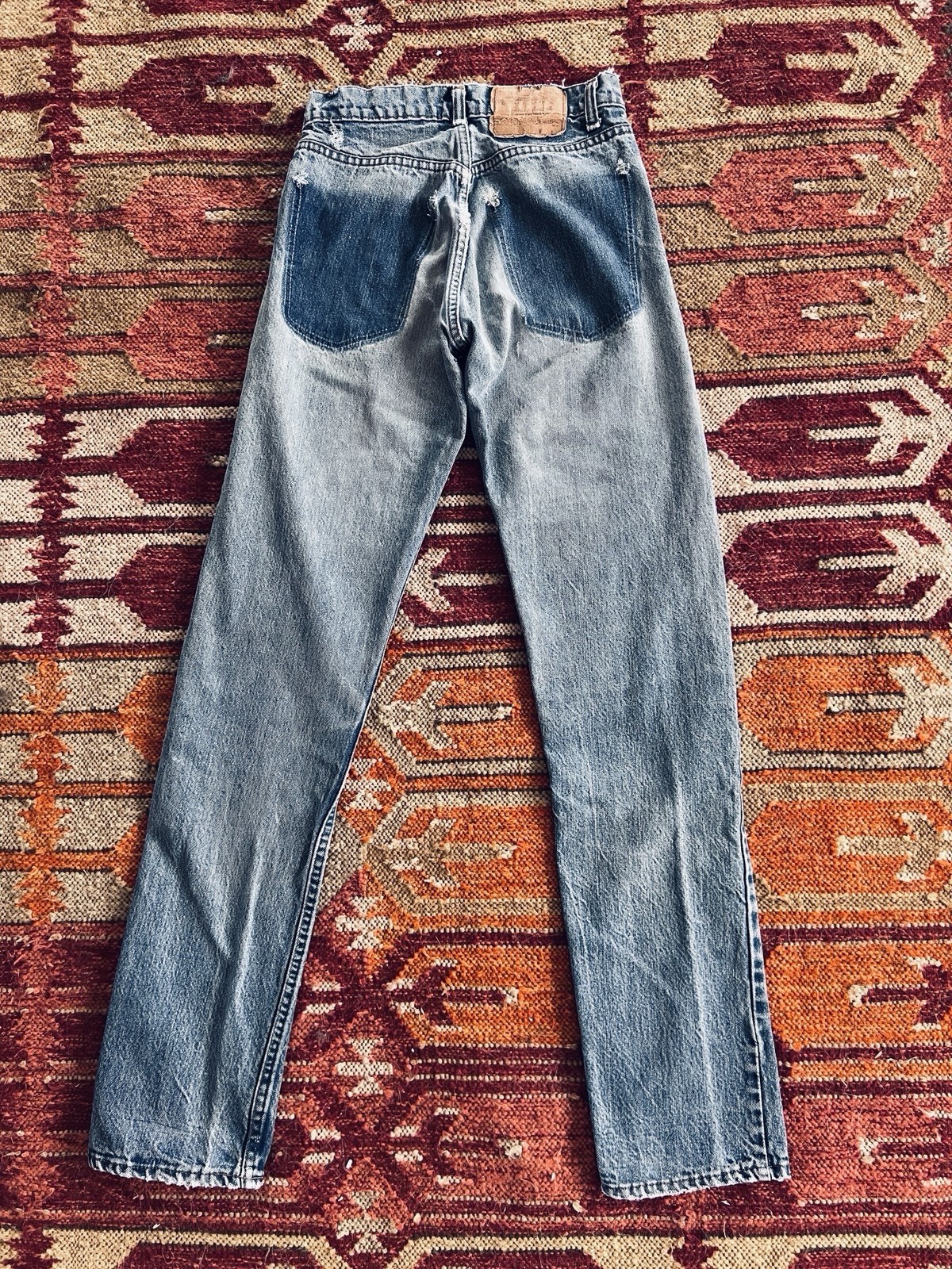 Vintage Levi’s Jeans Distressed With Repairs Made in USA 1980’s 27”x33”