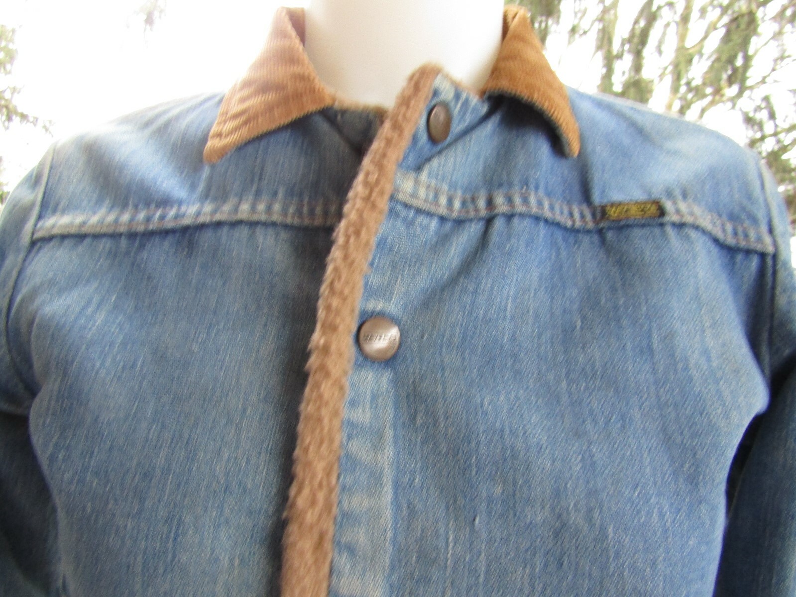 Vintage 1970s Blue Bell Maverick Fleece Lined Yamaha Blue Jean Jacket Size 14 #2