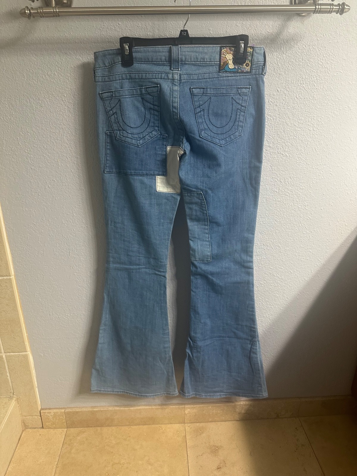 Women’s True religion patchwork low rise flare jeans size 29