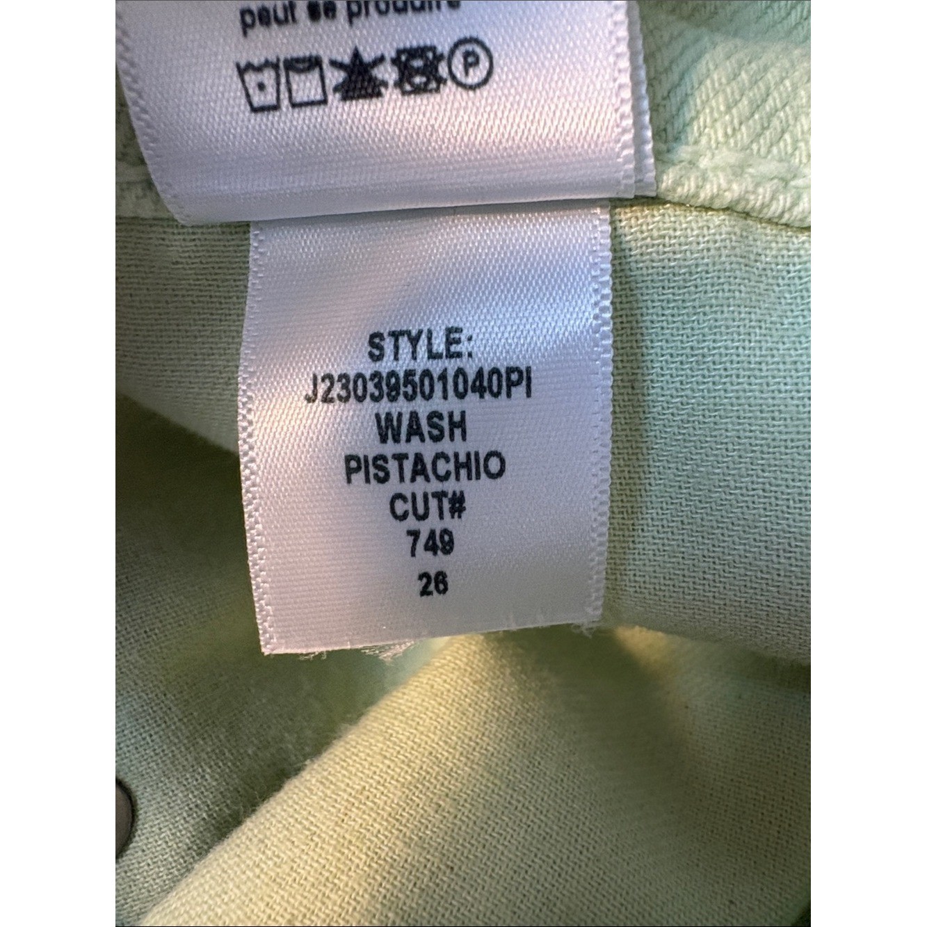 VERONICA BEARD Taylor Pistachio Green Wide Leg High Rise Jeans size 26