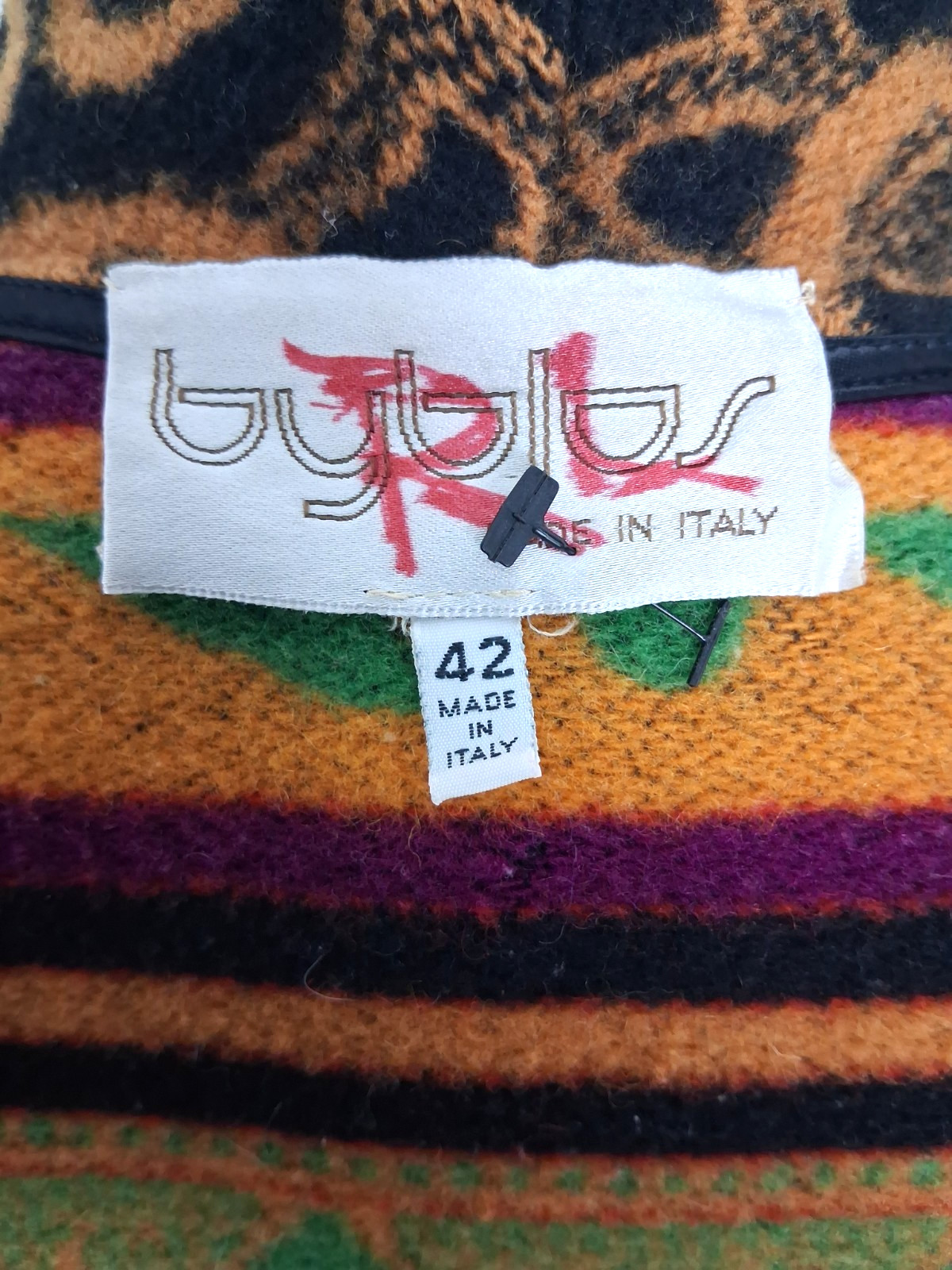 Vintage Byblos 1970’s Blanket Coat by Gianni Versace 100% Wool Unique RARE