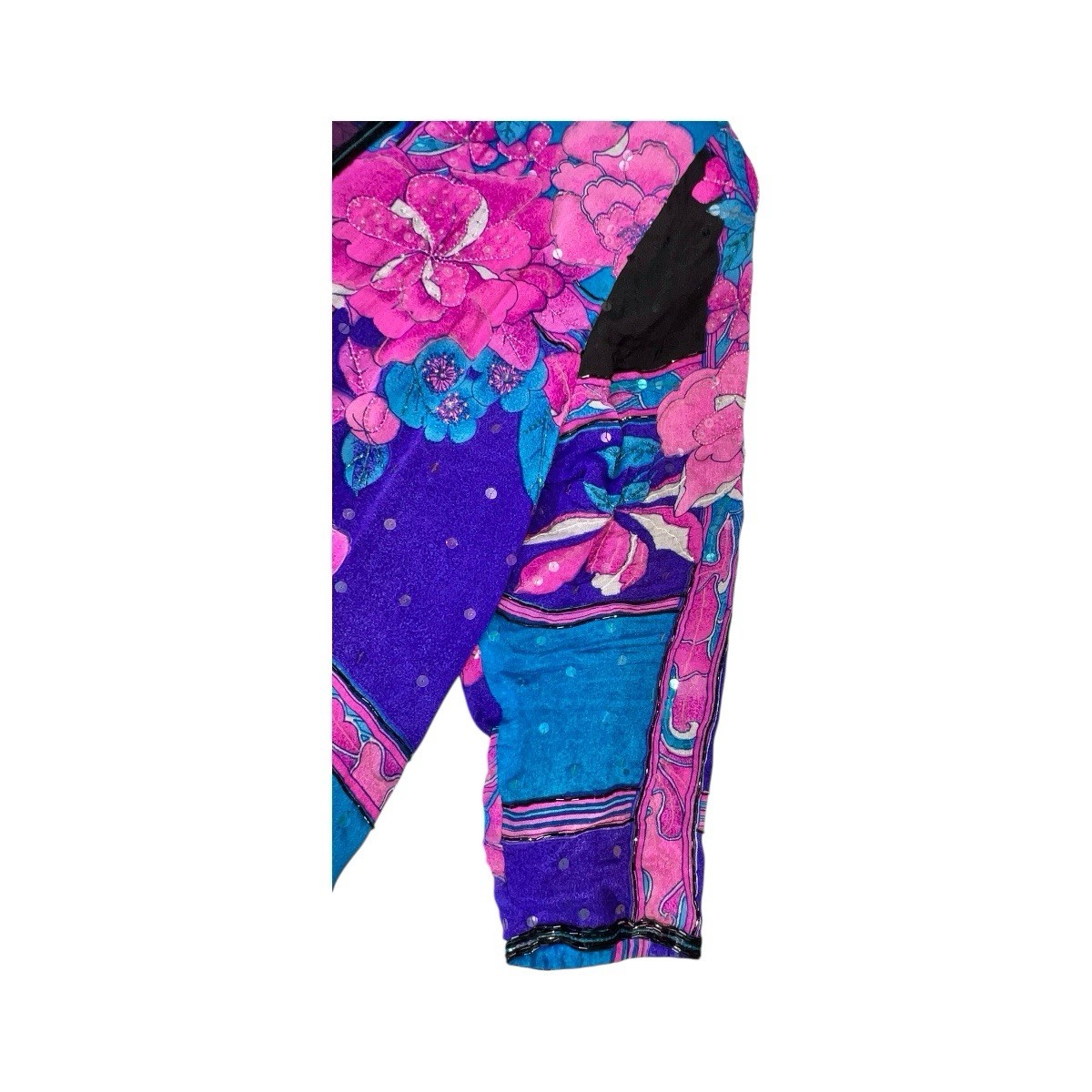 VTG JUDITH ANN CREATIONS SAKS FIFTH AVE SILK SEQUIN BEAD KIMONO JACKET NEW WAVE