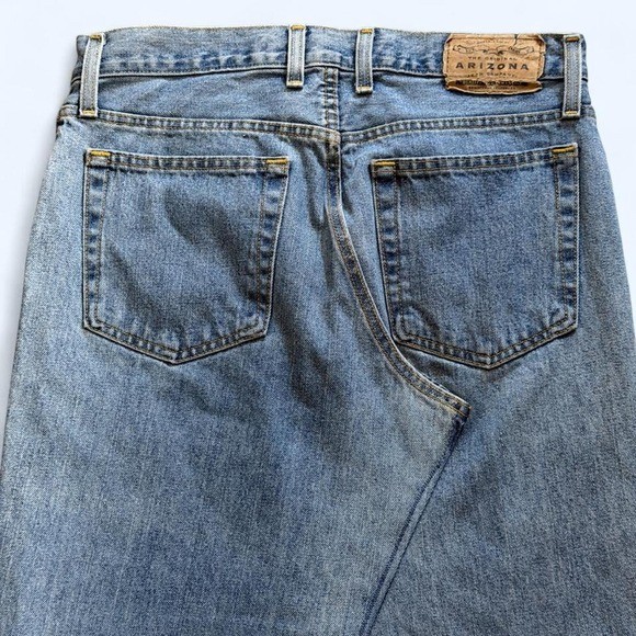 Assymetric Recycled Arizona Jeans Wrap Maxi Denim Skirt Back Slit Grunge