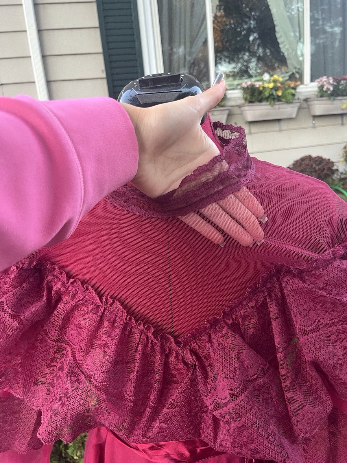 Vintage Prom Dress 1980s Does Victorian Puffy Sleeve High Collar Formal Maxi