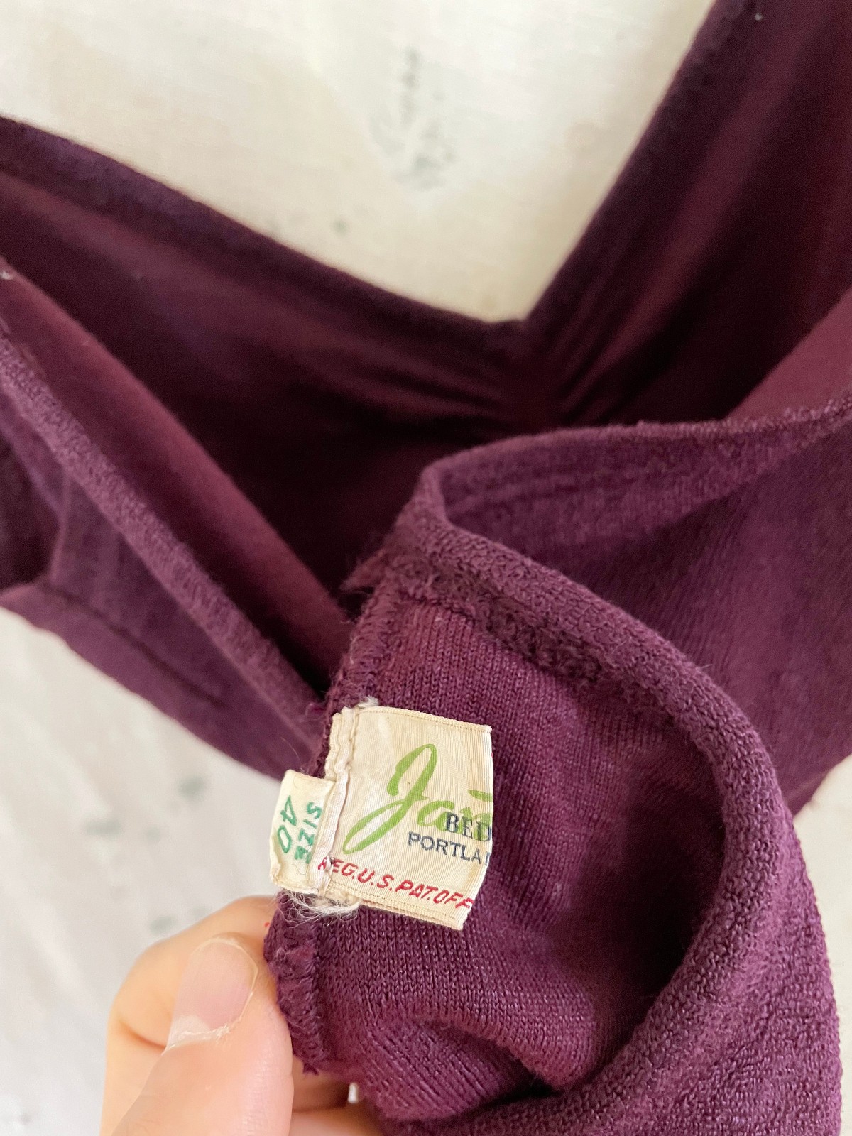 RARE Vtg 40s Jantzen George Petty Pinup Girl Knit Terry Cloth Swimsuit sz 40 / L