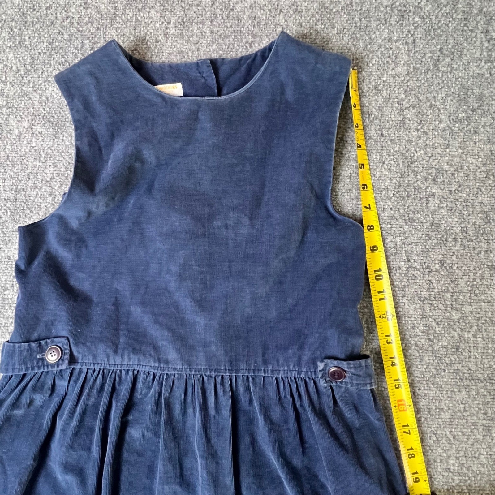 Brooks Brothers Vintage Navy Blue Corduroy Dress Button Back Made in USA 6