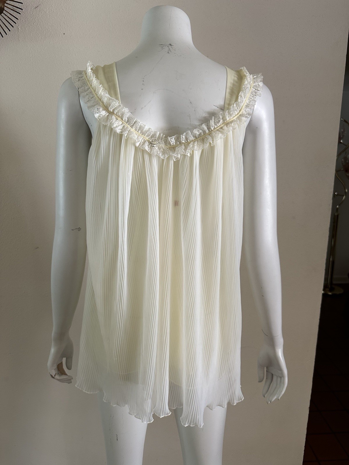 1960s Babydoll Set Evette Runproof Sheer Mushroom Gusset Panty 2 Tone Ruffle VTG