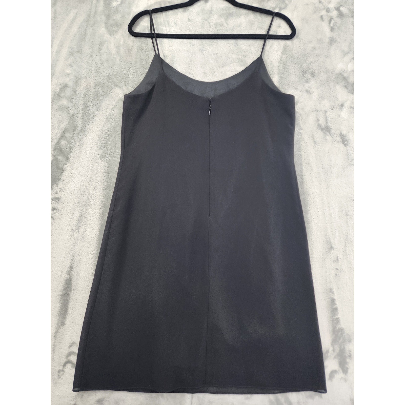 Vintage 90s Patra Chiffon Slip Dress Sheer Sequin Crop Jacket Set Size 12 Black